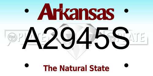 A2945S Arkansas License Plate