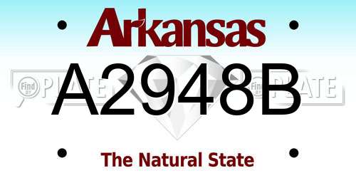 A2948B Arkansas License Plate