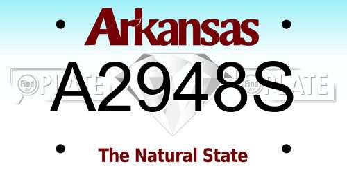 A2948S Arkansas License Plate