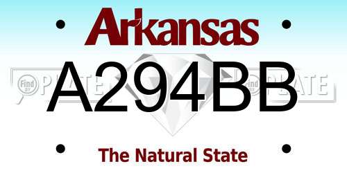A294BB Arkansas License Plate