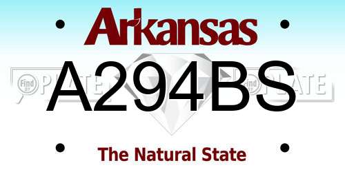 A294BS Arkansas License Plate