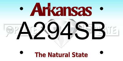 A294SB Arkansas License Plate