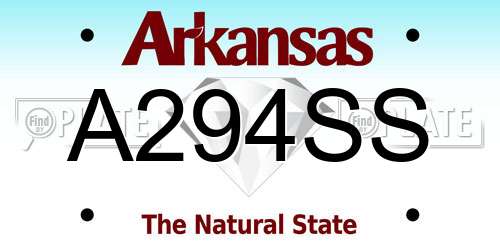 A294SS Arkansas License Plate