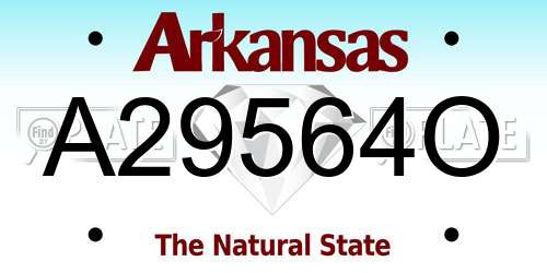 A29564O Arkansas License Plate