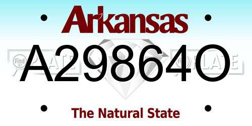A29864O Arkansas License Plate