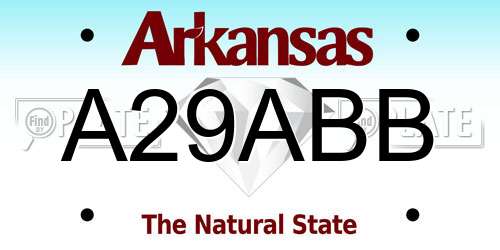 A29ABB Arkansas License Plate