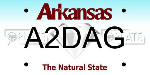 A2DAG Arkansas License Plate