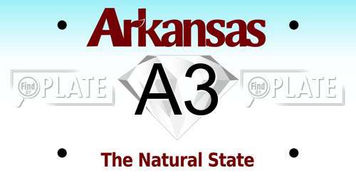 A3 Arkansas License Plate