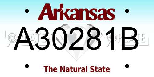 A30281B Arkansas License Plate