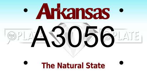 A3056 Arkansas License Plate