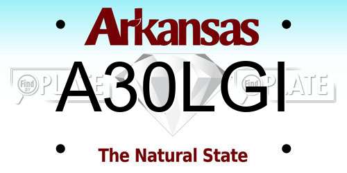 A30LGI Arkansas License Plate