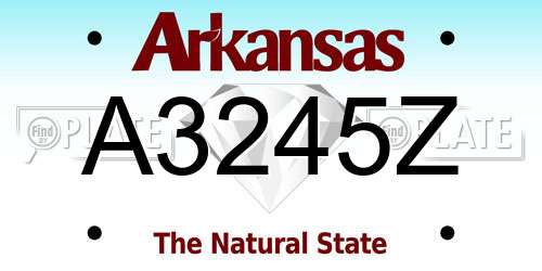 A3245Z Arkansas License Plate