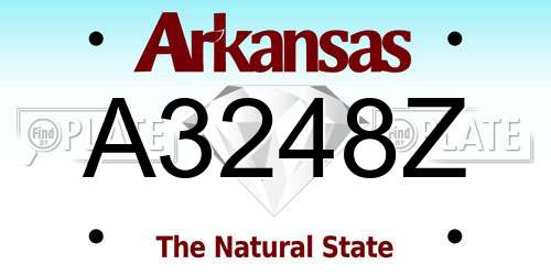 A3248Z Arkansas License Plate