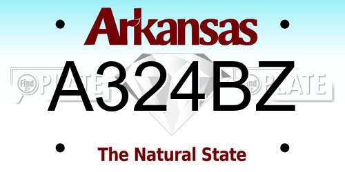 A324BZ Arkansas License Plate