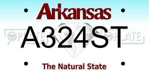 A324ST Arkansas License Plate