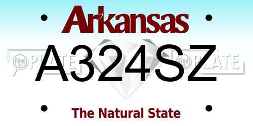 A324SZ Arkansas License Plate