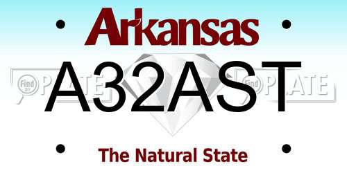 A32AST Arkansas License Plate