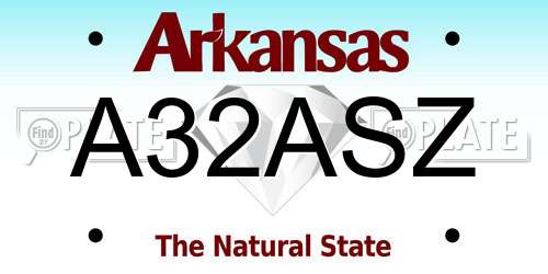 A32ASZ Arkansas License Plate