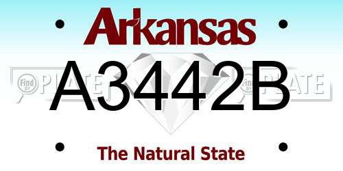 A3442B Arkansas License Plate