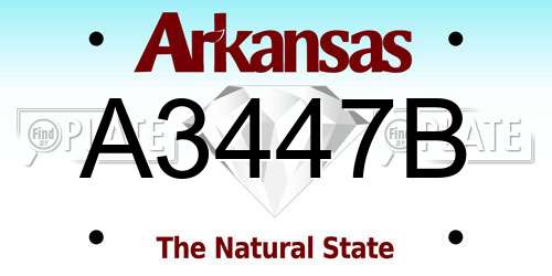 A3447B Arkansas License Plate