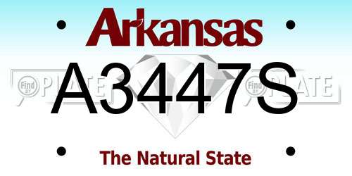 A3447S Arkansas License Plate