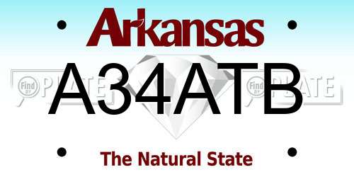 A34ATB Arkansas License Plate