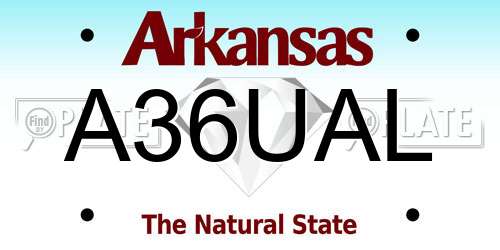 A36UAL Arkansas License Plate