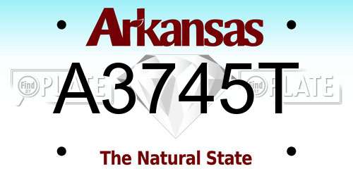 A3745T Arkansas License Plate