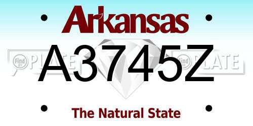 A3745Z Arkansas License Plate