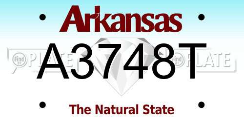 A3748T Arkansas License Plate
