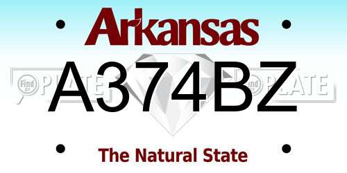 A374BZ Arkansas License Plate