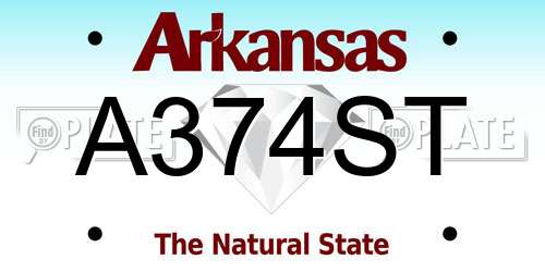 A374ST Arkansas License Plate