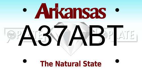 A37ABT Arkansas License Plate