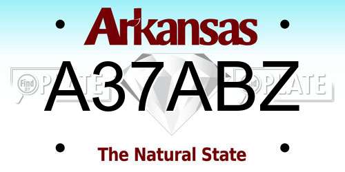 A37ABZ Arkansas License Plate