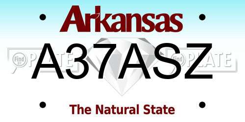 A37ASZ Arkansas License Plate
