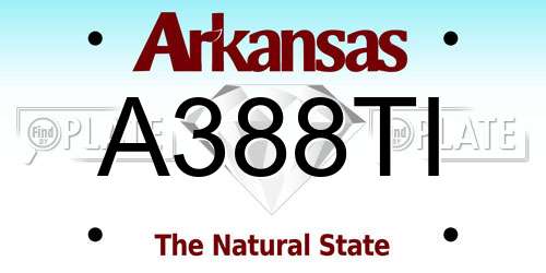 A388TI Arkansas License Plate