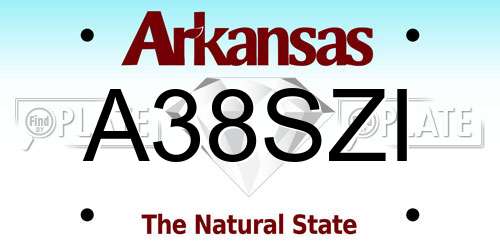A38SZI Arkansas License Plate