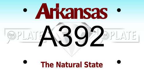 A392 Arkansas License Plate