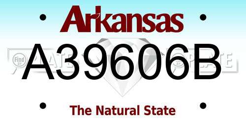 A39606B Arkansas License Plate