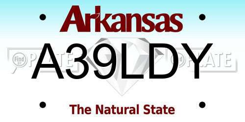 A39LDY Arkansas License Plate