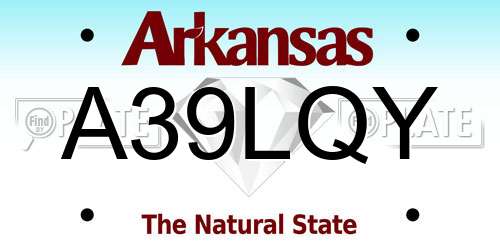 A39LQY Arkansas License Plate