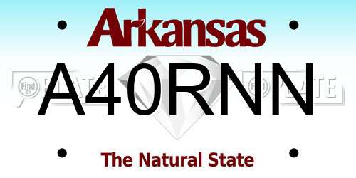 A40RNN Arkansas License Plate