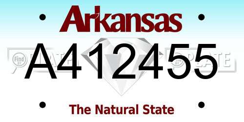 A412455 Arkansas License Plate