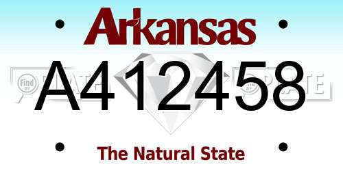 A412458 Arkansas License Plate