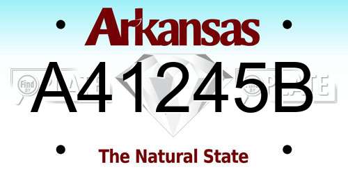 A41245B Arkansas License Plate
