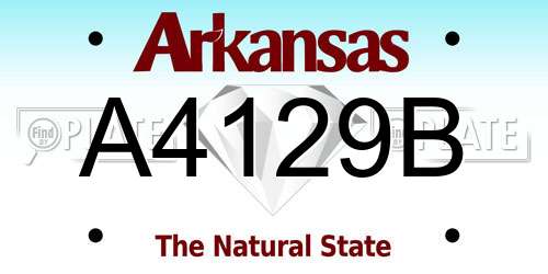 A4129B Arkansas License Plate