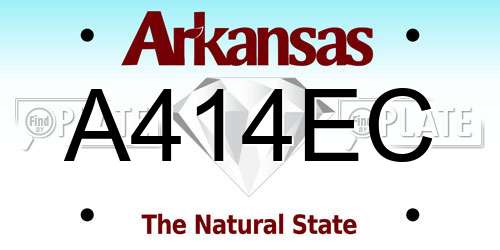 A414EC Arkansas License Plate