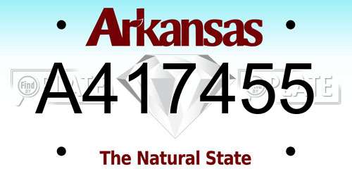 A417455 Arkansas License Plate