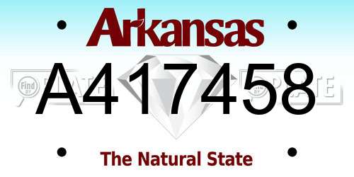 A417458 Arkansas License Plate