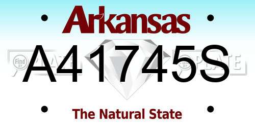 A41745S Arkansas License Plate